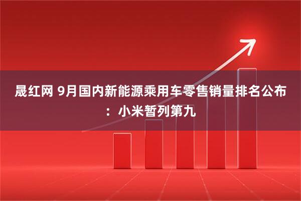 晟红网 9月国内新能源乘用车零售销量排名公布：小米暂列第九